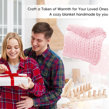 PIRXXIY 65'' Chunky Blanket Loom, Knitting Loom for Custom Hand Knitting Yarn Chunky, Extra Large Chunky Yarn Loom for Beginners DIY Craft Enthusiasts