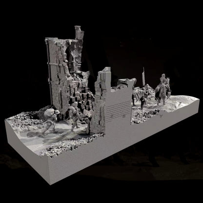 TRUEGRIS 1/35 Medieval Knight Warrior Resin Model Kit Unpainted and Unassembled Resin Soldier Model (with Base) //l7b8J1