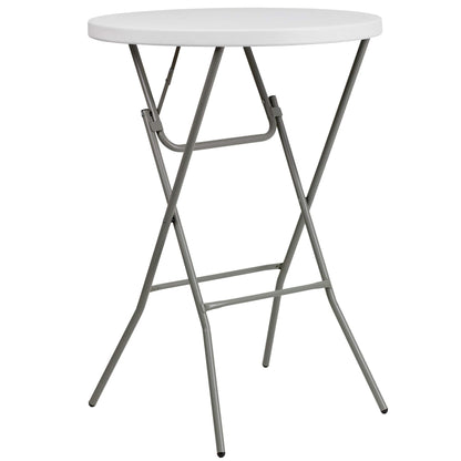Flash Furniture 32" Round Folding Bar Height Tables for Parties and Commercial Events, Indoor/Outdoor Plastic Bar Height Folding Tables, Set of 4, White