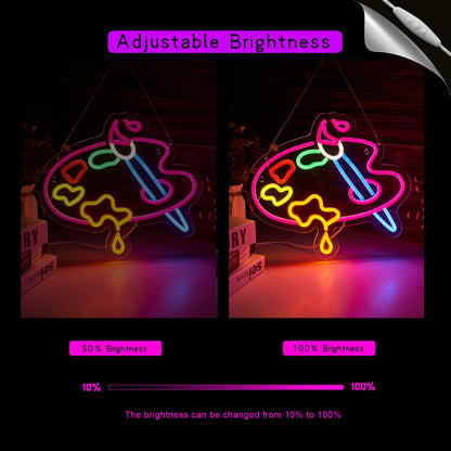 Art neon sign Paint neon light Paint Palette Neon Sign for wall decor Studio Room Painting Room Classroom Art Studio Decor Gift for Painter