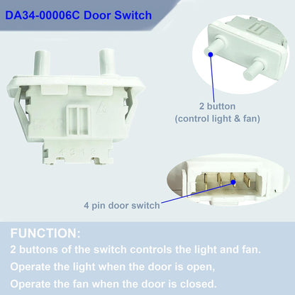 DA34-00006C Refrigerator Door Switch Replacement for Samsung Models DA34-00006D, DA34-00048A