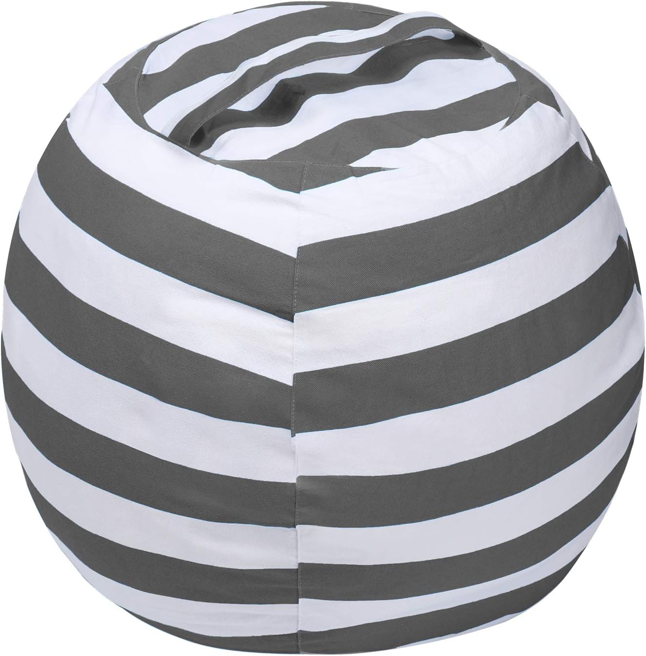 Miaowater 2 PCS Stuffed Animal Storage Bean Bag Chair Cover, Cotton Canvas with Zipper, Grey 24"