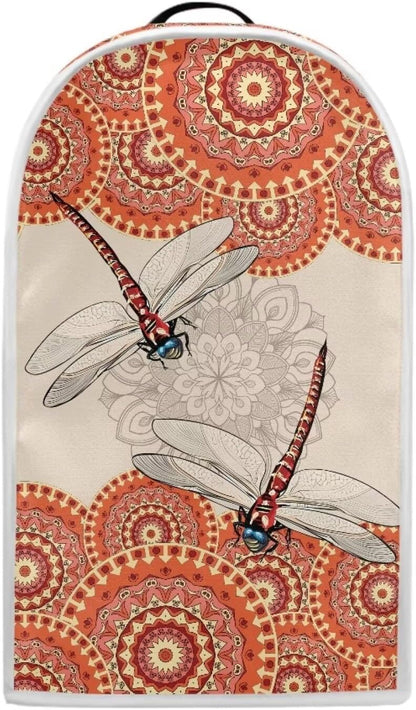 Dragonfly Floral Blender Cover, Orange Mandala Stand Mixer Cover with Top Handle, Personalized Coffee Machine Dust