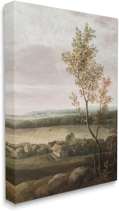 Stupell Industries Classic Coastal House Nature Painting Canvas Wall Art by Lettered and Lined