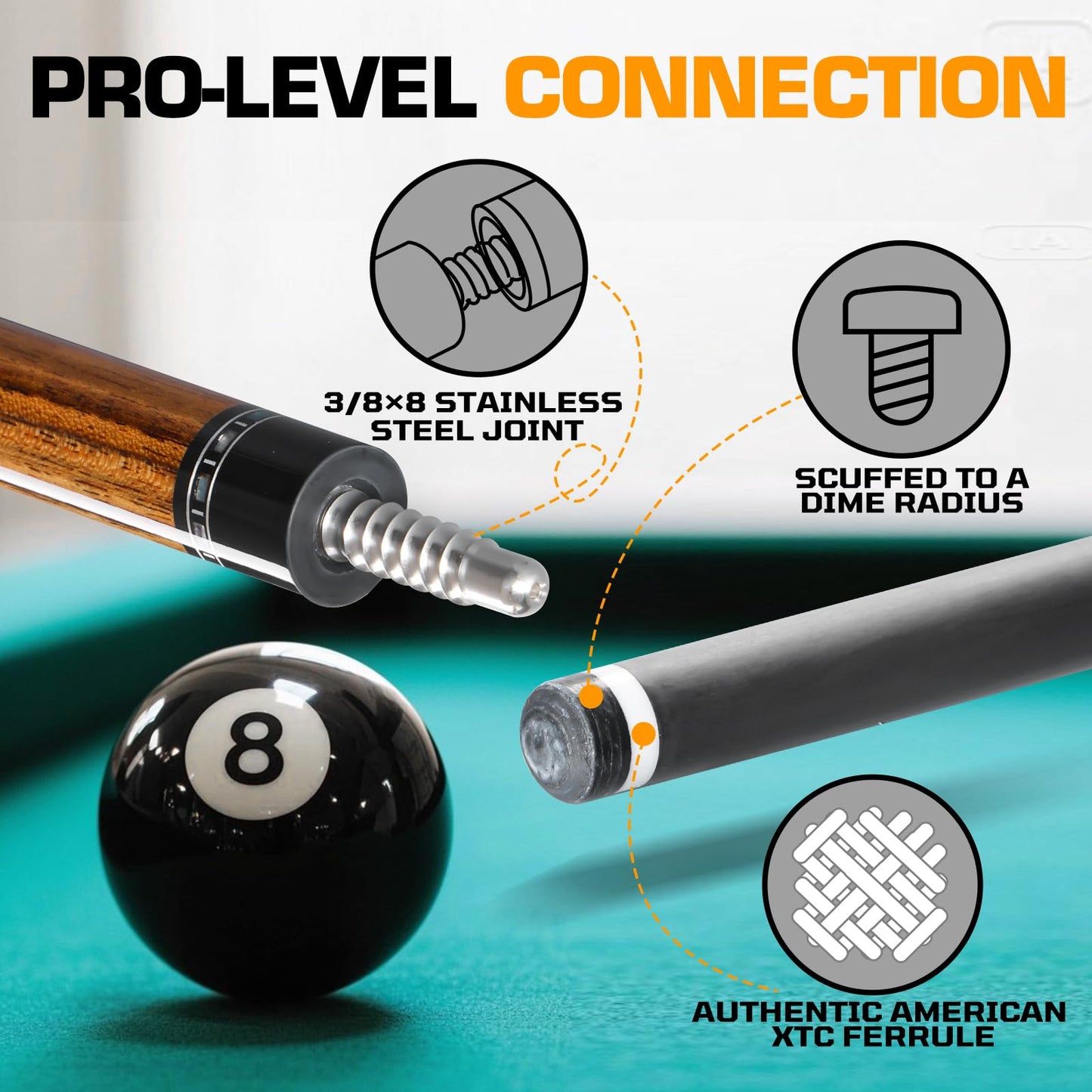 Banly Carbon Fiber Pool Cue Stick 12.5mm Time Crystal Tip, Low Deflection Pool Cue Professional Billiard Cue Sticks with Ebony Wood Butt Gift Box