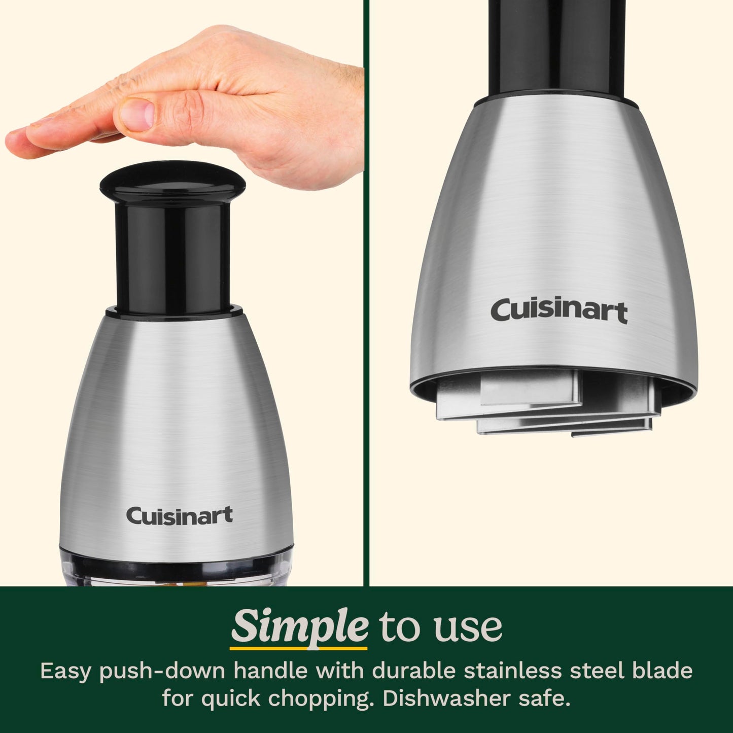 Cuisinart Chopper, Stainless Steel/Black, CTG-00-SCHP, 8.2" x 3.9" x 3.9"