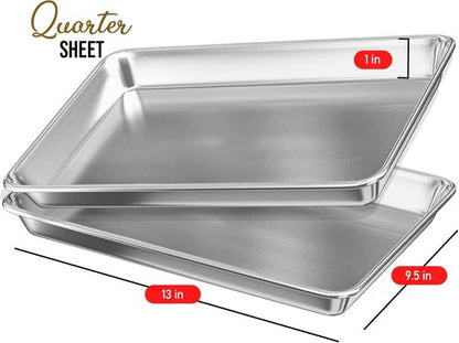 JoyTable Aluminum Baking Sheet Set - 2 Pack Non-Stick Cookie Sheets | Commercial Quality, 15 x 10 Inch