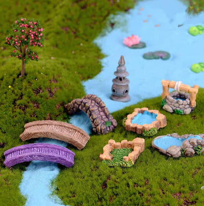 Woodpile Meadow Miniature Fairy Garden Accessories, Lawn Garden Ornament Figurines for DIY Kit