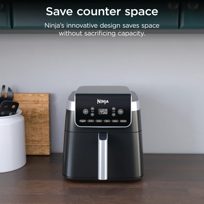Ninja XL Air Fryer with MaxCrisp | 6.5 QT Capacity | 6-in-1 Max Crisp, Air Fry, Roast, Bake, Reheat & Dehydrate | 450°F Temp | 1750 Watts | Nonstick Basket, Crisper Plate & Recipe Guide | Grey | AF181