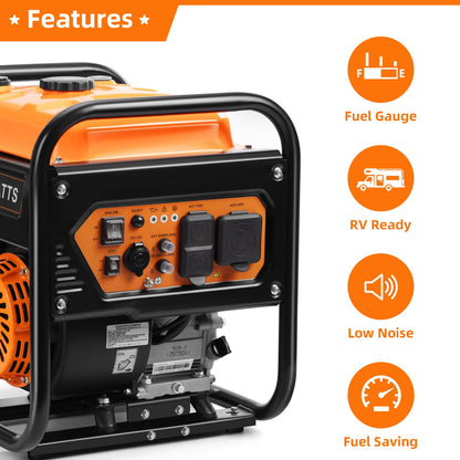 Oxseryn 5000W Inverter Generator Gas Powered, Open Frame Generator, Portable Outdoor Power Equipment, Emergency Home Backup, RV Ready 30A Outlet, ECO Mode, EPA Compliant