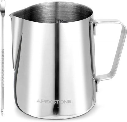 Apexstone 12 oz Coffee Steaming Pitcher, Espresso Milk Frothing Cup, 12 oz/350 ml