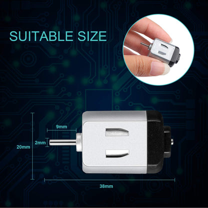 Mudder 20 Pieces Micro Electric Motor DC 1.5-3V 23000RPM Cars Toys Rectangular Small Electric Motor for DIY Toys Science Projects Metal Engine Motor Kit