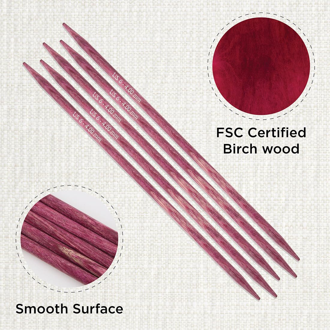 KnitPro Dreamz Double Pointed Needles 5" (12.5cm) | US Size 6 (4mm)