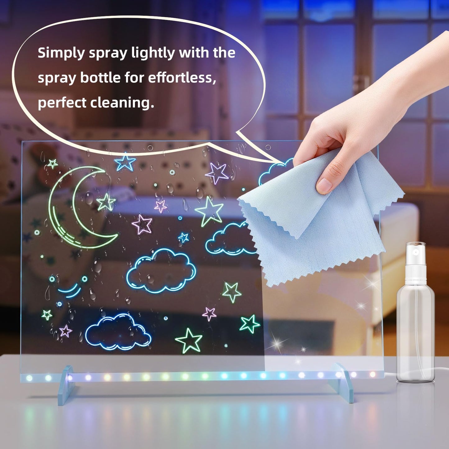 Lumiboard Led Drawing Board with 8 Colors, 13"x10" Acrylic Dry Erase Board with 13 Light Effects, Glow Doodle Board Gifts for Kids for Easter Halloween Christmas Birthday Gifts Presents