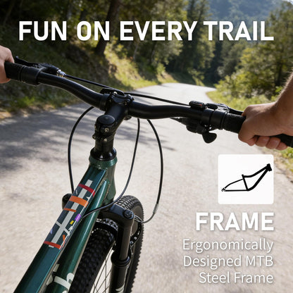 vollsch 24 Inch Kids Mountain Bike for 9-15 Years Old Boys Girls Teens 6-Speed Child MTB Bicycle with Front Suspension Fork, Dark Green