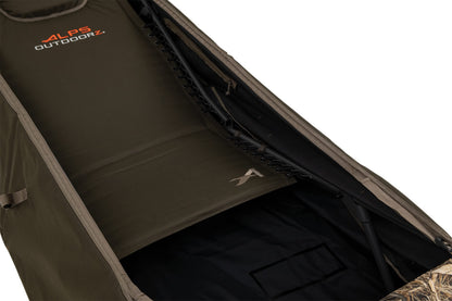 ALPS OutdoorZ Legend Layout Blind - Hunting Blind with Realtree MAX-7 Pattern, Zero-Gravity Chair Design, Waterproof Floor, Mesh Face Screen, Rear Zippered Door, and Backpack Carry Straps