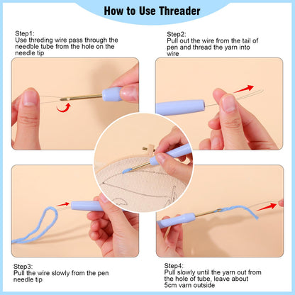 LACHLAND Punch Needle Kit Beginners, Landscape Stitching Kit for Adults&Teens DIY Embroidery Starter Craft with Yarn Needle Tool Easy Hobby Home Decor Gifts for Craft Lover (Fox)