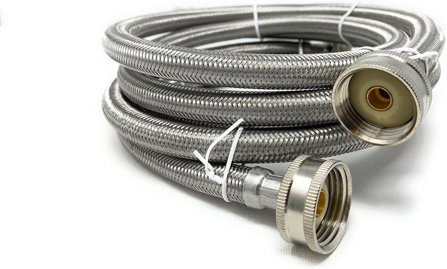 Premium Stainless Steel 4ft Washing Machine Hoses Burst Proof Leak Proof 2 Pack for Hot Cold Water
