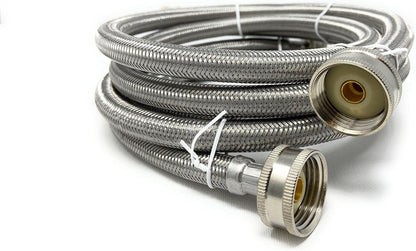 Premium Stainless Steel 4ft Washing Machine Hoses Burst Proof Leak Proof 2 Pack for Hot Cold Water