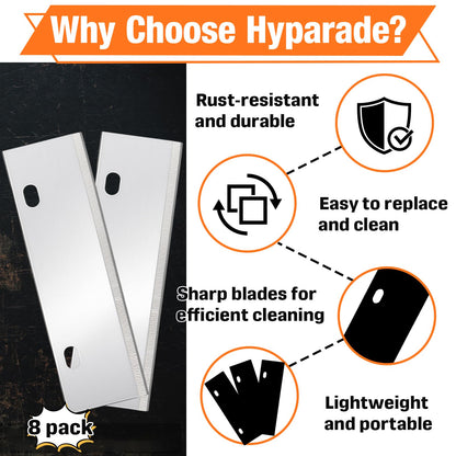Hyparade 8-Pack Grill Scraper Blades Replacement - Stainless Steel Blades for Griddle & BBQ, Outdoor BBQ Tools & Accessories Blades Included
