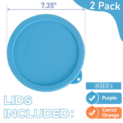 LUVCOSY 7 Cup Silicone Replacement Lids Storage Cover for Pyrex 7402-PC Glass Bowls (Container not Included) 2 Pack Microwave, Dishwasher and Freezer Safe