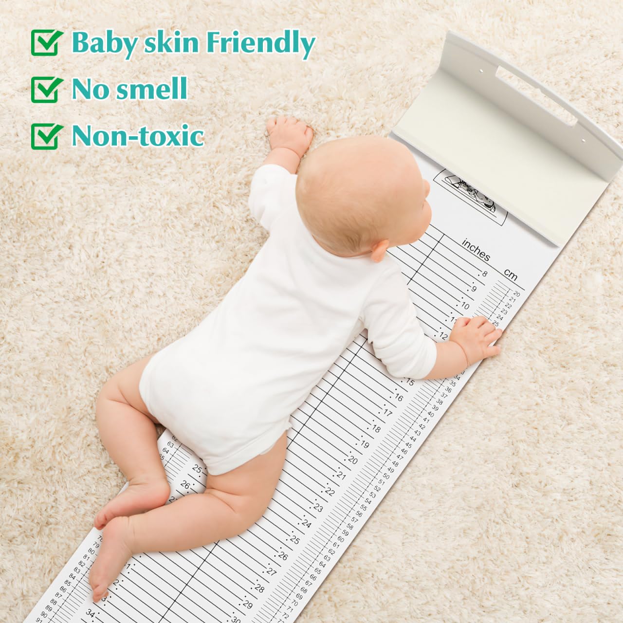 iplusmile Baby Height Measuring Mat, Infantometer Height Chart for Newborns, Toddlers, and Infants Growth Chart for Pediatrician & Home Use & Visits, 52" Long