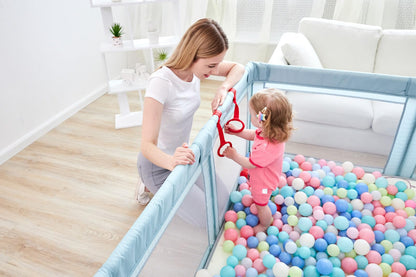 PandaEar 8 PCS Baby Pull Up Rings, Toddler Walking Exercise Stand Up for Playpen & Crib, Infant Cot Hanging Rings for Kids