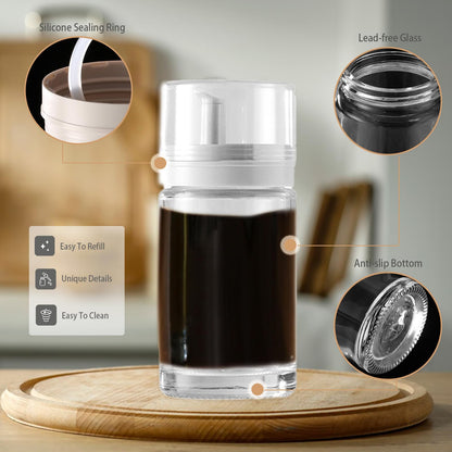 Kwude 3-Pack Leakproof Small Glass Oil and Vinegar Dispenser Bottles - Perfect for Kitchen Use - 3.38oz Each