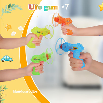 MOMSBIEND 7 Pack Launching Toy Flying Disc Shooters for Kids,Cyclone Gyro Launcher Flying Saucer Ejection Spinning Top Indoor & Outdoor Play for Kids Ages 5+,Cat Propellers,Interactive Cat Toy