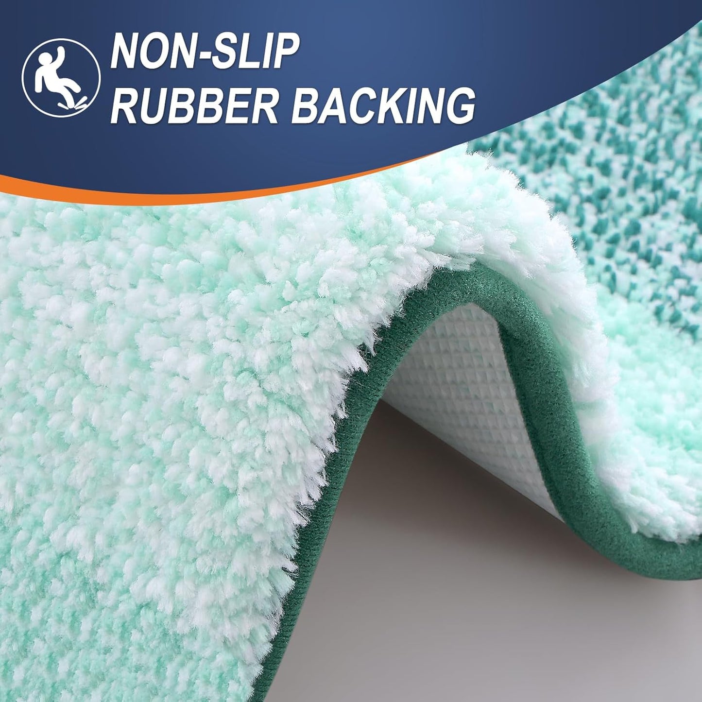 OLANLY Luxury Toilet Rugs - Extra Soft Microfiber U-Shaped Bath Mat 24x20 | Non-Slip & Machine Washable in Blackish Green