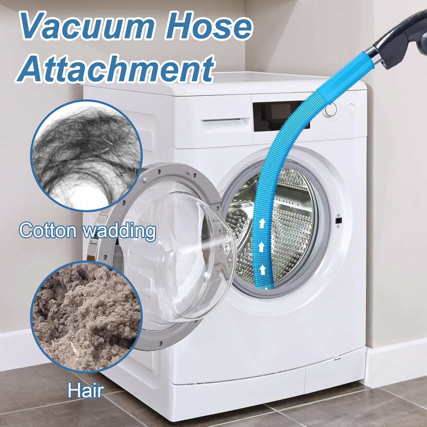 Upgraded Dryer Lint Vent Cleaner Kit - Flexible Vacuum Hose Attachment for Efficient Lint Removal | Universal Deep Cleaning Brush for Clogged Ducts