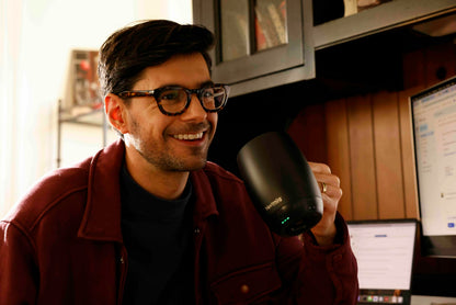 Nextmug Plus (Slate Blue - 18 oz.) Temperature-Controlled, Self-Heating Mug – No App, Long-Lasting Battery for Work & Study, Great Gift for Coffee Lovers