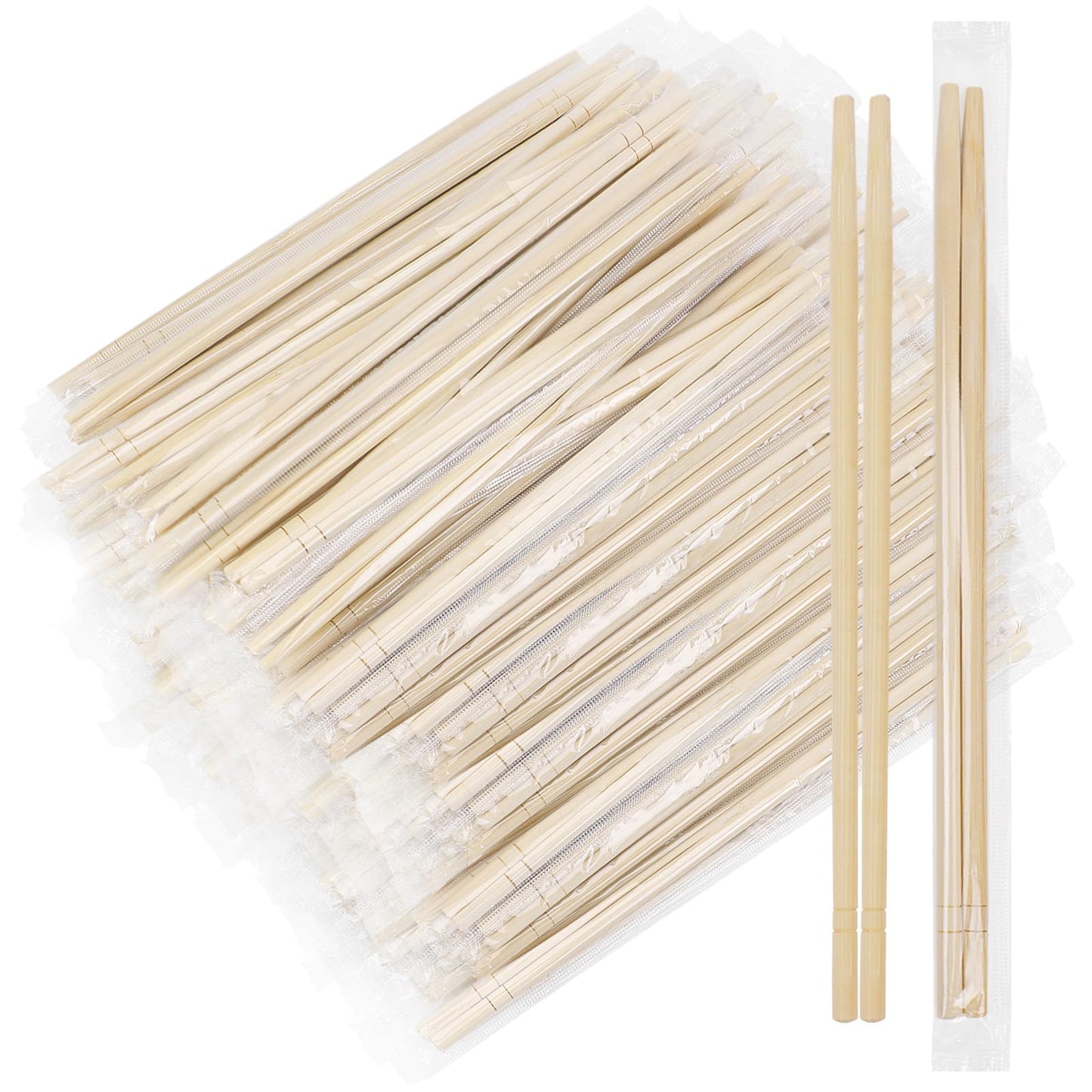 TMCCU 800 Pairs 9 Inch Disposable Bamboo Chopsticks Bulk, Individually Clear Wrapped Separated Sleeved Chopsticks Wooden for Restaurants, Noodles, Sushi, Asian Food