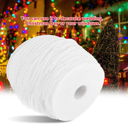 Faux Pearl Bead Garland Spool Rope,100m/roll Imitation Pearl Wire Beads Garland String Wedding Party Decoration 2.5mm(White)