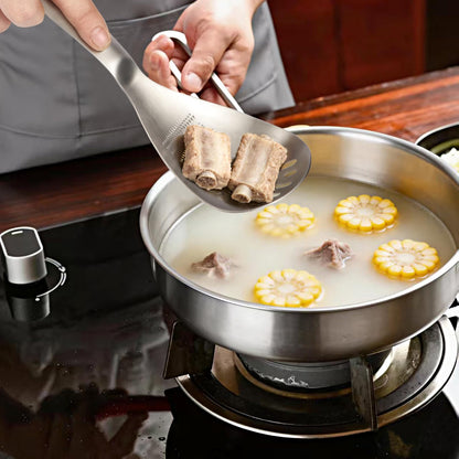 SQKM 5 in 1 Spoon Solid, Meat and Potatoes Smasher, Egg Yolk Separator, Potato Masher, Bottle Opener, 18/8 304 Stainless Steel, Heat Resistant for Mixing Stirring, Kitchen & Camping