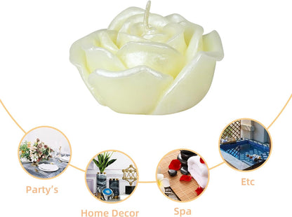 Zest Candle 12-Piece Floating Candles, 3-Inch, Ivory Rose