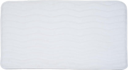 Microfiber Memory Foam Bathmat, Oversized Padded Nonslip Accent Rug for Bathroom, Kitchen, Laundry Room, Wave Pattern