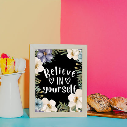KAYEIUU Diamond Art Painting Kits for Adults, Inspirational Believe Yourself Motivational Quotes 5D DIY Round Drill Paint with Diamond Dots, Home Wall Decor 12x16 inch