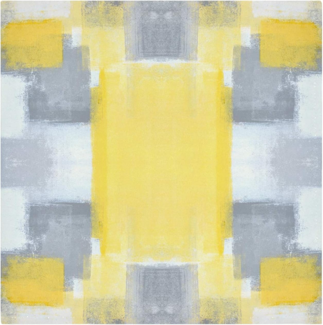 ALAZA Grey and Yellow Abstract Art Painting Cloth Napkins - Set of 6 Reusable Washable Polyester Dinner Napkins