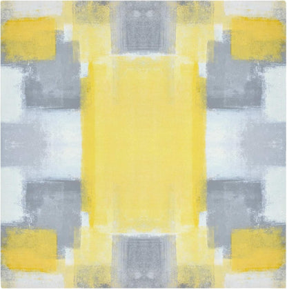 ALAZA Grey and Yellow Abstract Art Painting Cloth Napkins - Set of 6 Reusable Washable Polyester Dinner Napkins