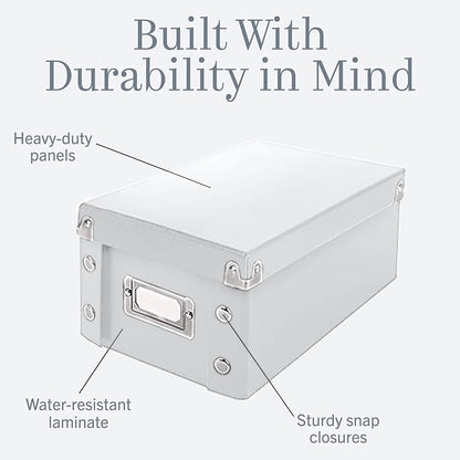 Snap-N-Store CD Storage Box, Pack of 1 Durable Disc Holder with Lid for Storing Discs (1 Pack - DVD, White)