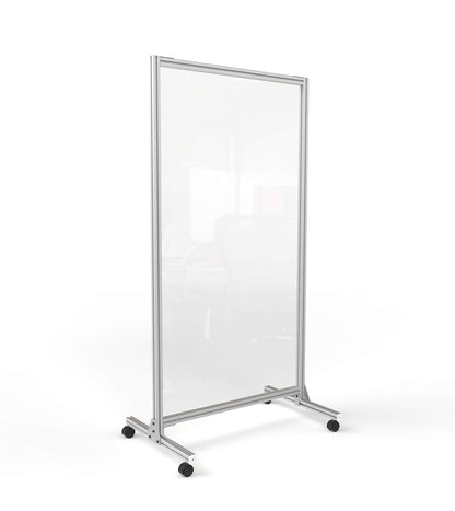 Ghent Plastic Mobile Divider, Clear, 74"H x 38"W, CMD7438-A