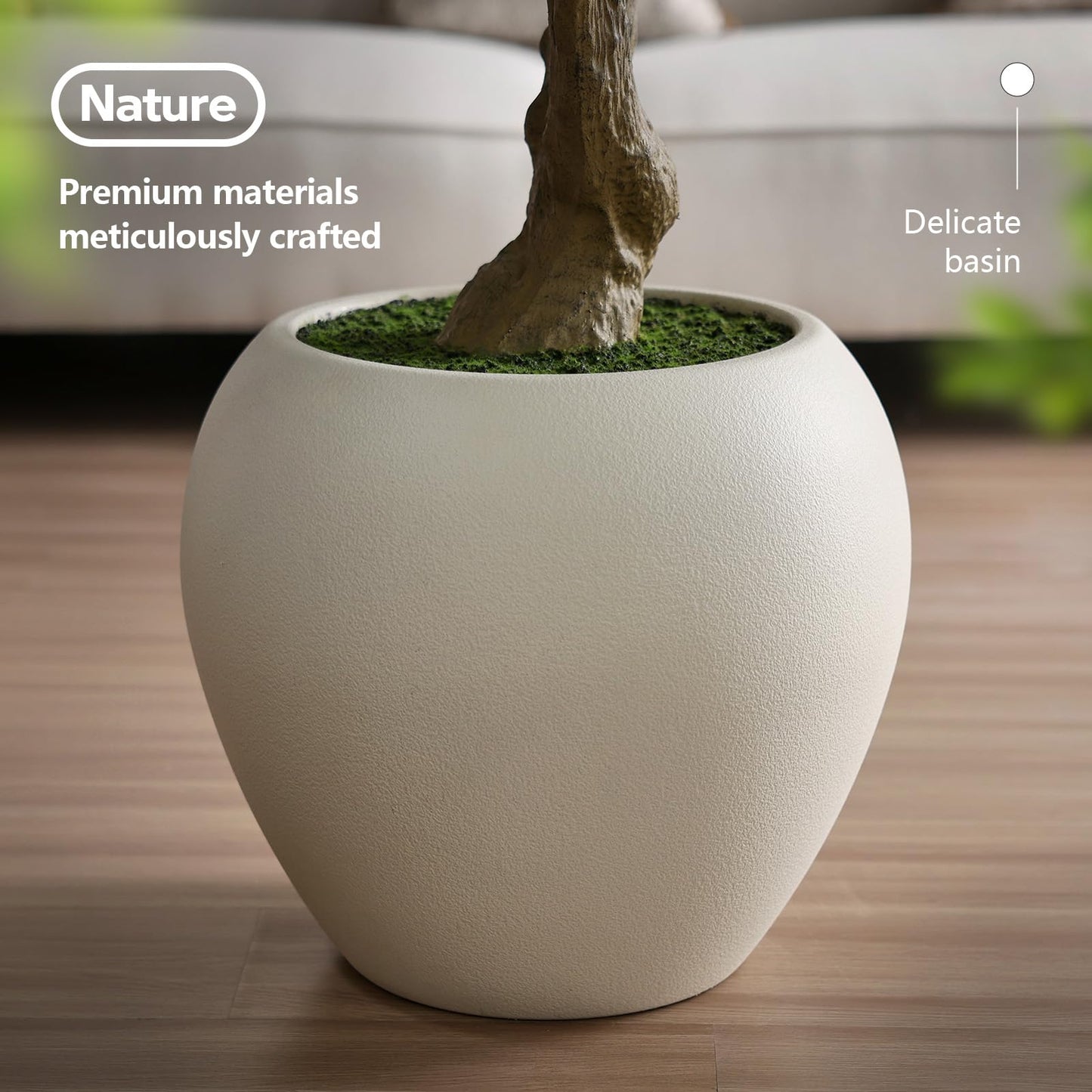 VeriNatural Artificial Olive Tree 8FT Faux Plant Home Decor - Large White Pot with Lifelike Silk Leaves, UV Resistant & No Maintenance - Indoor Outdoor Fake Tree for Modern Office Living Room,VN206