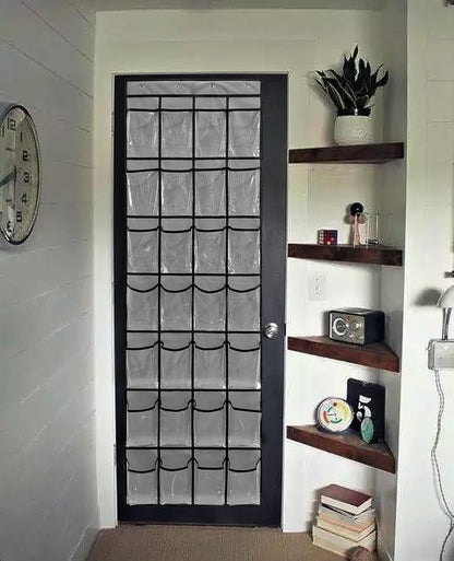 28 1 Pack Closet 4 Large Transparent Pockets Over The Door Shoe Organizer Sturdy Hanging Shoe Rack for Door Sneakers