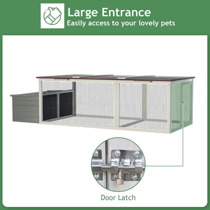 85" Large Wooden Chicken Coop for 2-4 Chickens, Weatherproof Hen House with Nesting Box, Run, Walk-in Poultry Cage with Locks, Outdoor Chicken Duck Coop Rabbit Hutch for Backyard Farm