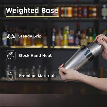 Nexsujo Boston Cocktail Shaker, 8-Piece Professional Shaker Set, Stainless Steel Bar Tools Set with Boston Shaker, Bar Spoon, Jigger, Hawthorne Strainer, Dishwasher Safe, Ideal Bartender Kit for Bar