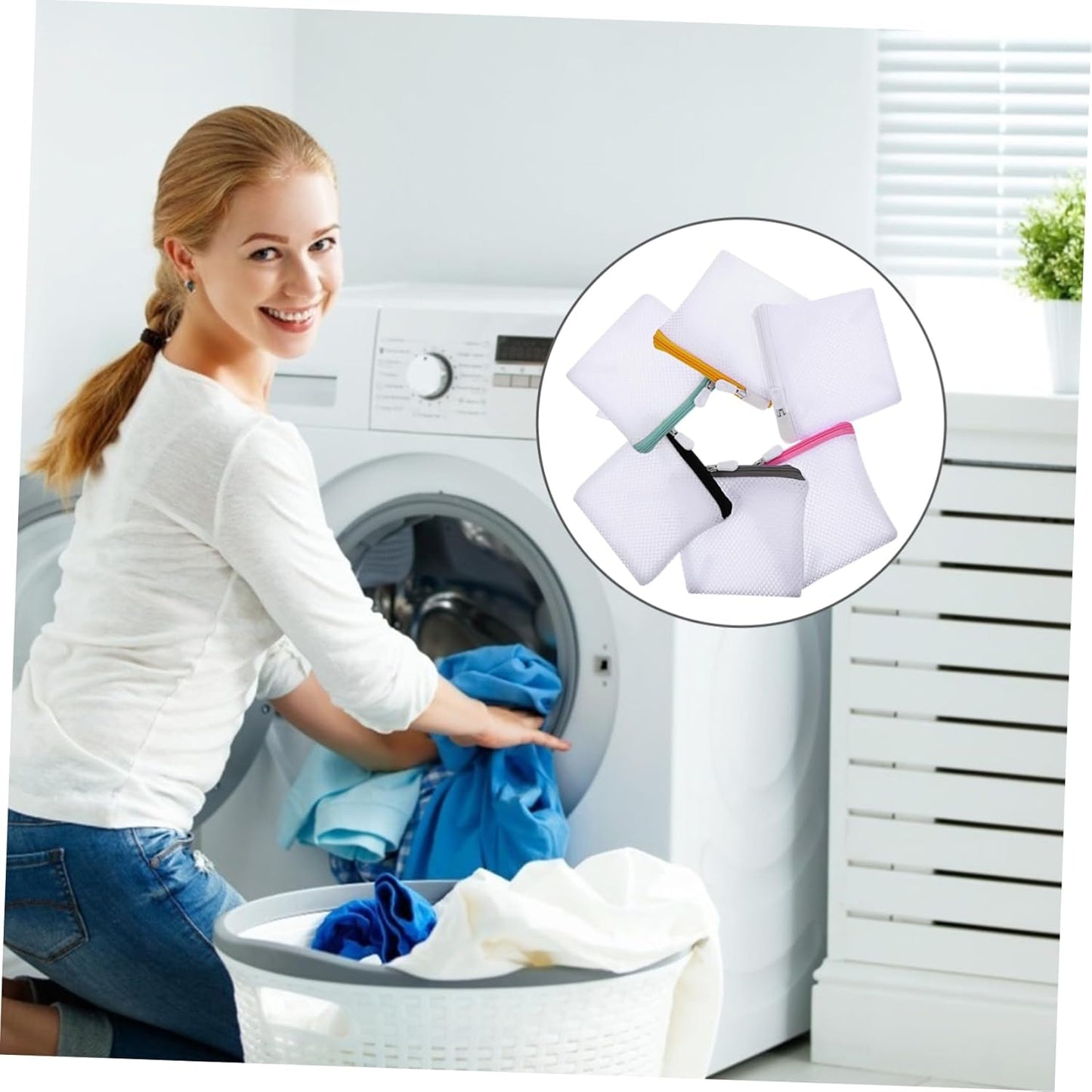 Zerodeko 6pcs Laundry Bag Set, Fine Mesh Washing Bags for Underwear, Bras, Travel Wash Bag with Zipper