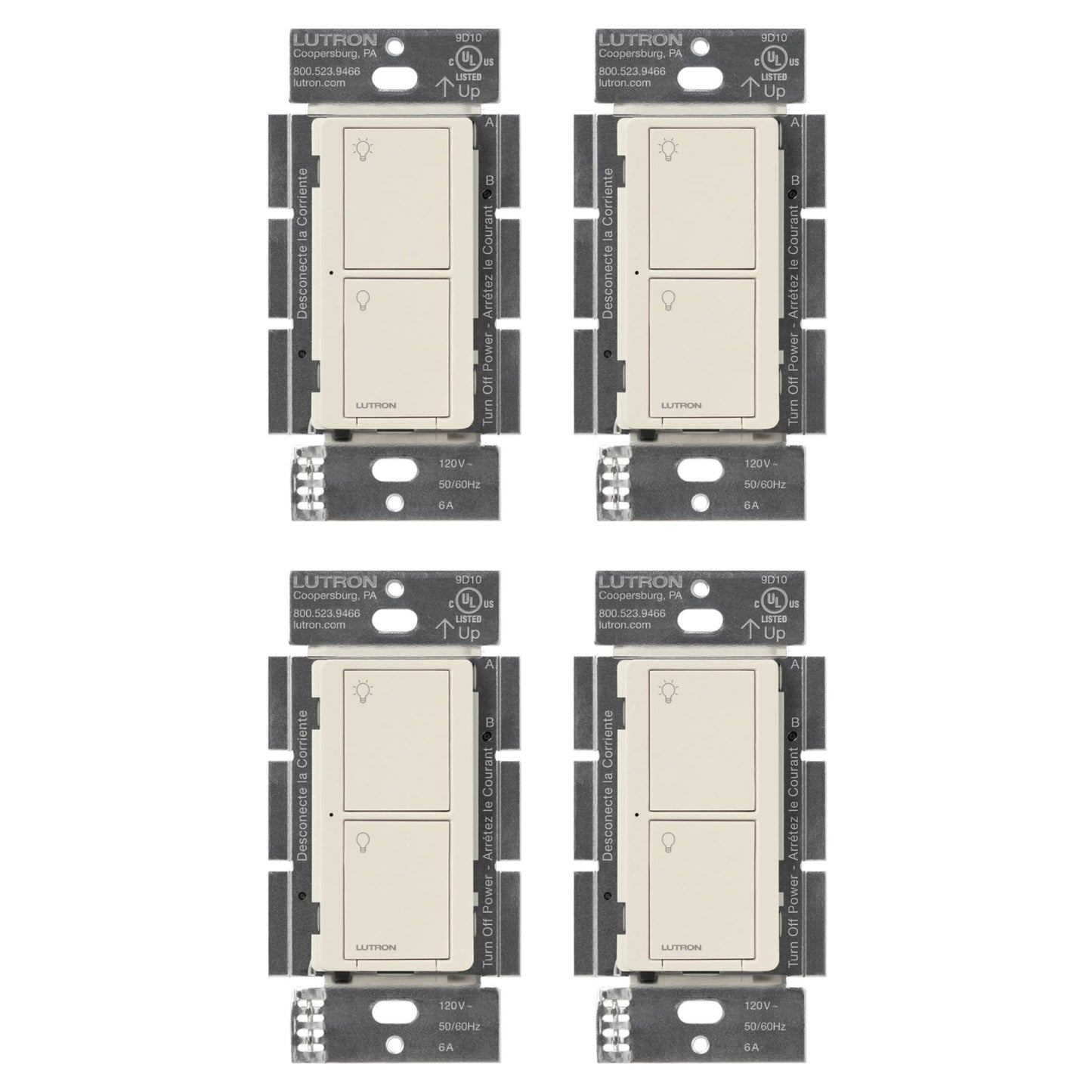 Lutron Caseta Original Smart Light Switch (Lutron Smart Hub Required), for Home, LED Lights, and Fans, 6 Amp, Single-Pole/3-Way, Neutral Required, PD-6ANS-WH, White
