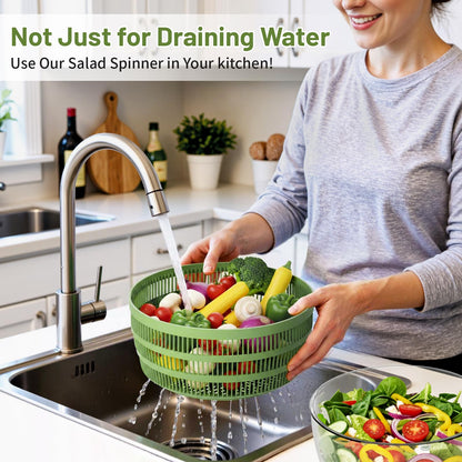 SmartTrends Salad Spinner, 5.3 QT Lettuce Spinner with Strainer, Fruit Cleaner with 4 Replaceable Blade for Shredding, Slicing and Pureeing, Salad Washer & Dryer for Quick Washing (Green)