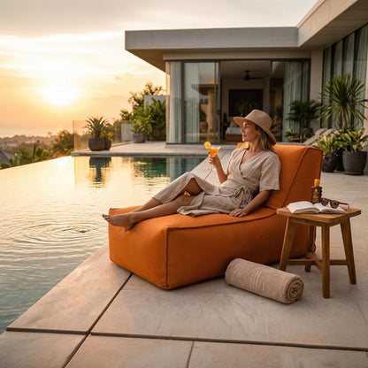 Gouchee Home Alpine Outdoor/Indoor Bean Bag Chair, Yellow - Lounger with Back Rest Filling Included, Sofa Chair for Patio and Outdoors, Beanbag Chair with Water-Proof Fabric, X-Large